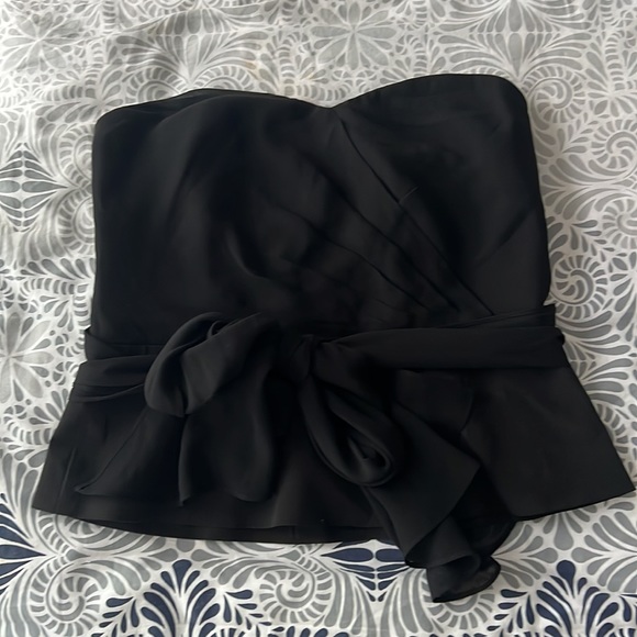 Moda International black corset top with sash tie size 8 - Picture 3 of 4